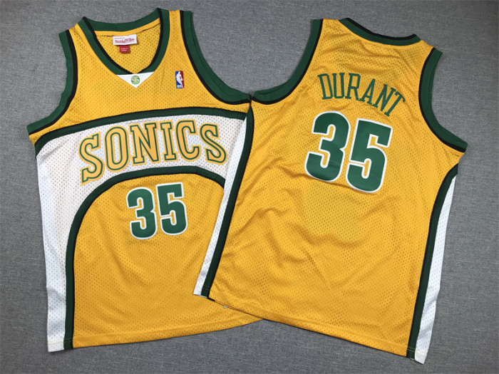 Seattle SuperSonics Kids Jersey Yellow Classics Edition 07/08 NO.35 DURANT