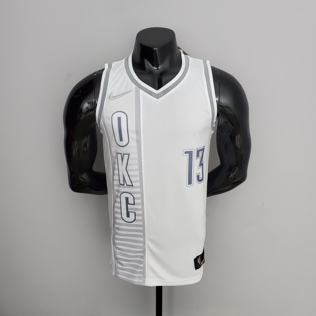 Paul George Oklahoma City Thunder 75th Anniversary 2022 City Edition Swingman Jersey White