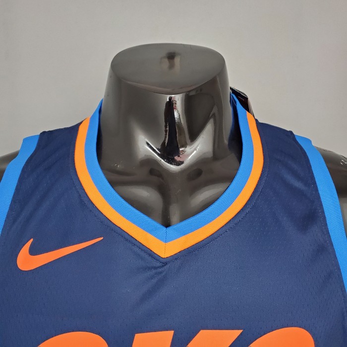 Paul George Oklahoma City Thunder Swingman Jersey Blue Stripes