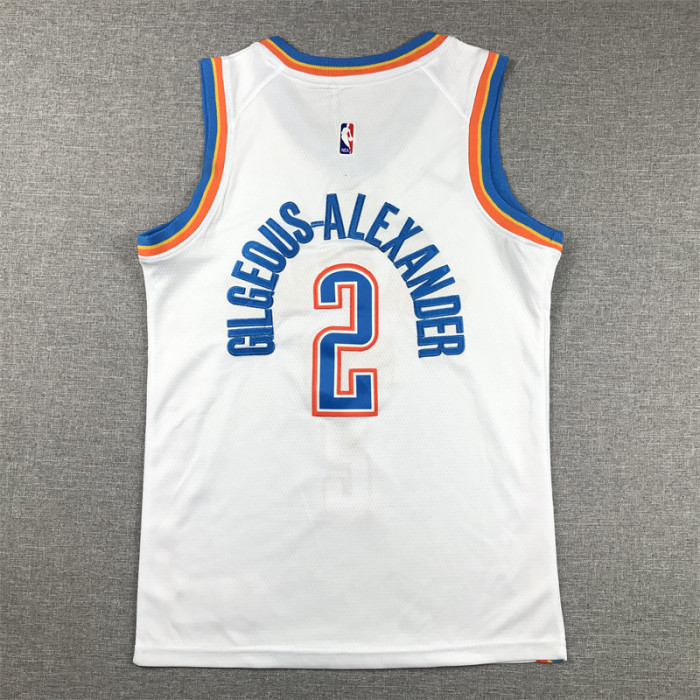 Oklahoma City Kids Jersey White Association Edition 22/23 NO.2 GILGEOUS-ALEXANDER