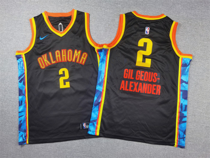 Oklahoma City Thunder Jersey Black city edition 24/25 NO.2 GILGEOUS-ALEXANDER