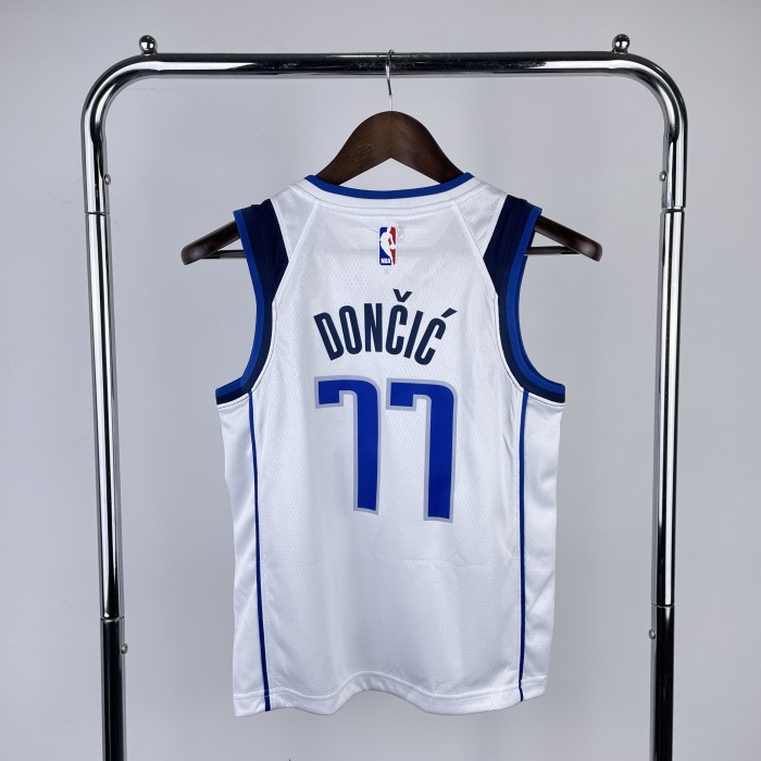 Dallas Mavericks Kids Jersey White City Edition No.77 22/23 NO.77 Dončić