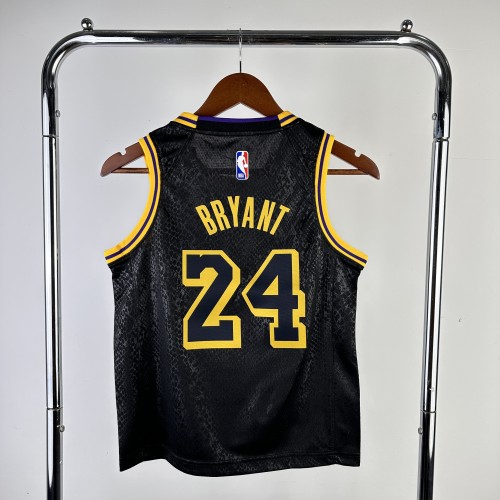 Los Angeles Lakers KIds Jersey City Edition snake pattern Black No.24 BRYANT