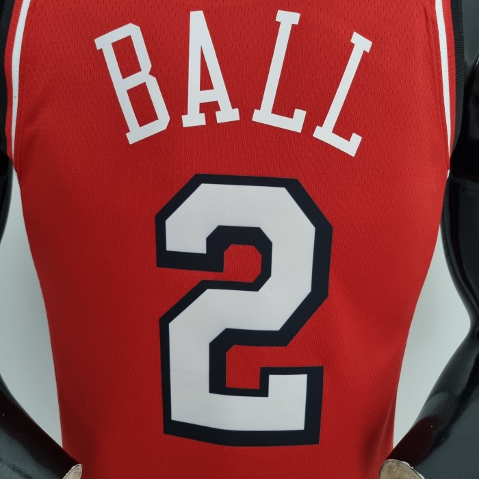Lonzo Ball Chicago Bulls 75th Anniversary 2022 City Edition Swingman Jersey Red