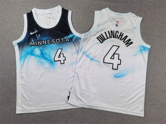 Minnesota Timberwolves Kids Jersey City Edition  24/25 NO.4 DILLINGHAM