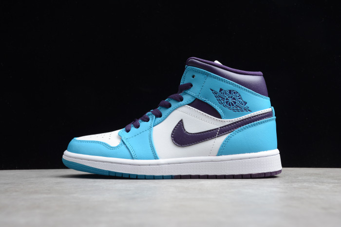 Air Jordan 1 Mid Hornets Blue 554724-415