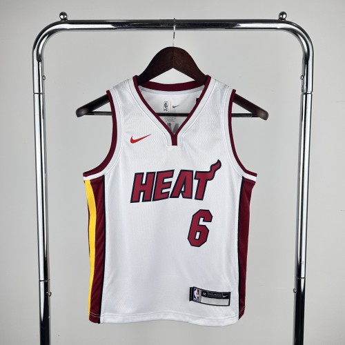 Miami Heat Kids Jersey White  22/23 No. 6 James