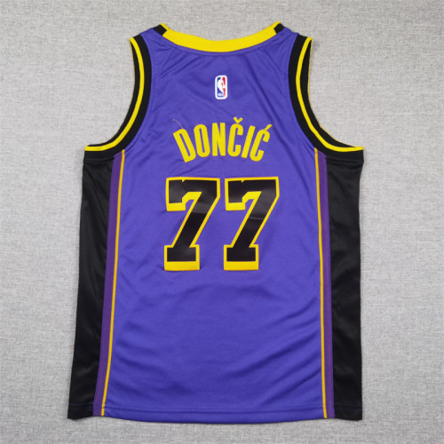Los Angeles Lakers KIds Jersey Purple Statement Edition NO.77 Dončić