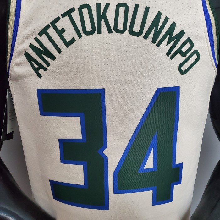 Giannis Antetokounmpo Milwaukee Bucks Swingman Jersey Beige