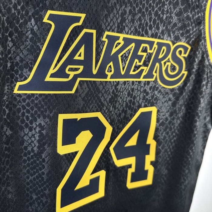Los Angeles Lakers KIds Jersey City Edition snake pattern Black No.24 BRYANT