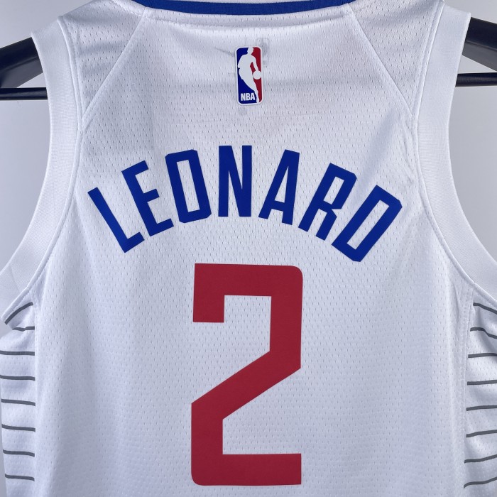 LA Clippers  Kids Basketball Jersey White Icon Edition No.2 LEONARO