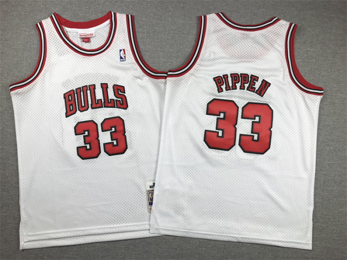 Chicago Bulls Kids Jersey White Classic 97/98 RODMAN NO.33 PIPPEN
