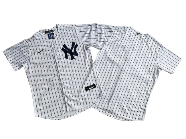 New York Yankees Jersey White Black Bars Fan Version NO Number