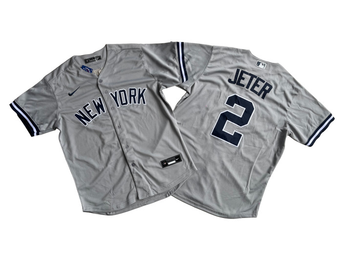 New York Yankees Jersey Gray Fan Version NO.2 JETER