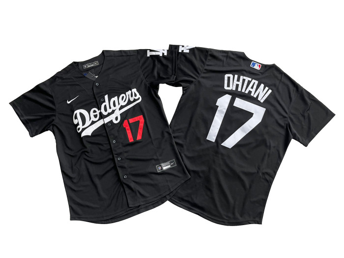 Los Angeles Dodgers Jersey Black red letter Fan Version NO.17 OHTANI