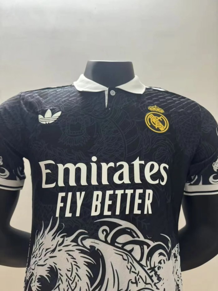 Real Madrid White Dragon Pattern Player Jersey 25/26
