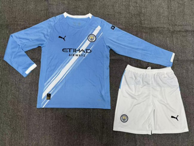 Manchester City Home Long Sleeve Kids Suit 25/26