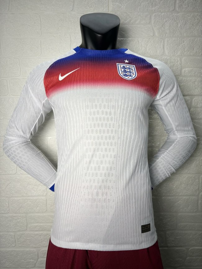 England Women's Team Euro 2025 Home Long Sleeve Player Version Man Jersey