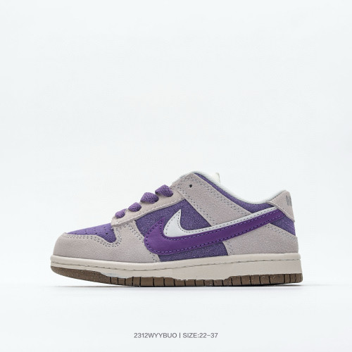 Nike SB Dunk Low Kids Low-top Double Hook Sneakers Taro Purple