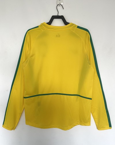 Brazil Home Retro Long Sleeve Jersey 2002