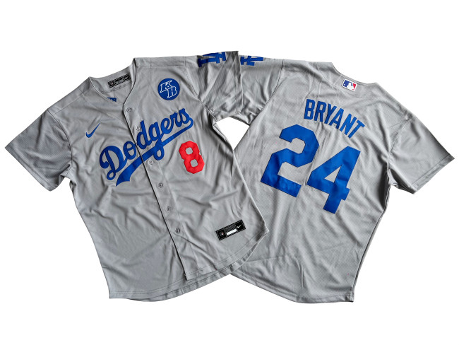 Los Angeles Dodgers Jersey Grey Fan Version NO.8+24 BRYANT