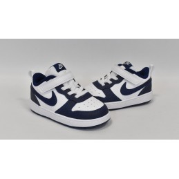 Air Force low-top Court Borough Low Children Leather Sneakers Velcro Black White