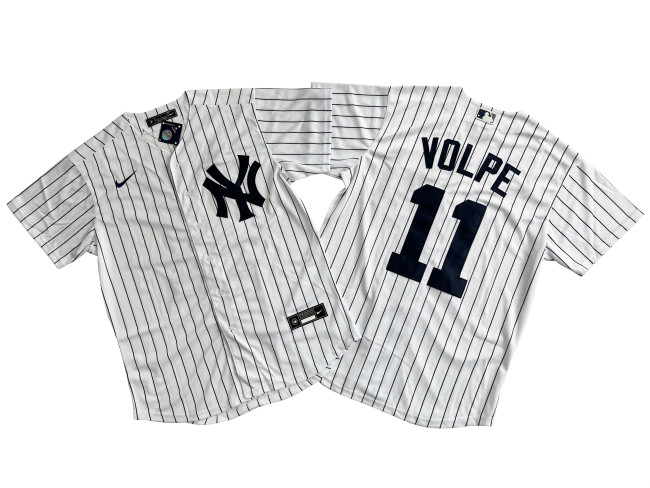 New York Yankees Jersey White Black Bars Fan Version NO.11 VOLEP