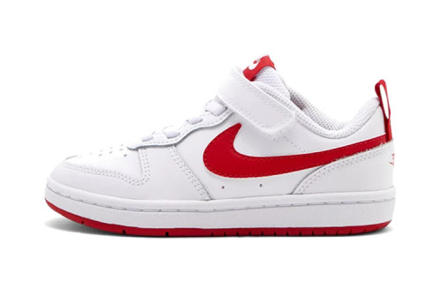 Air Force low-top children's leather sneakers Velcro FG22-36 White Red