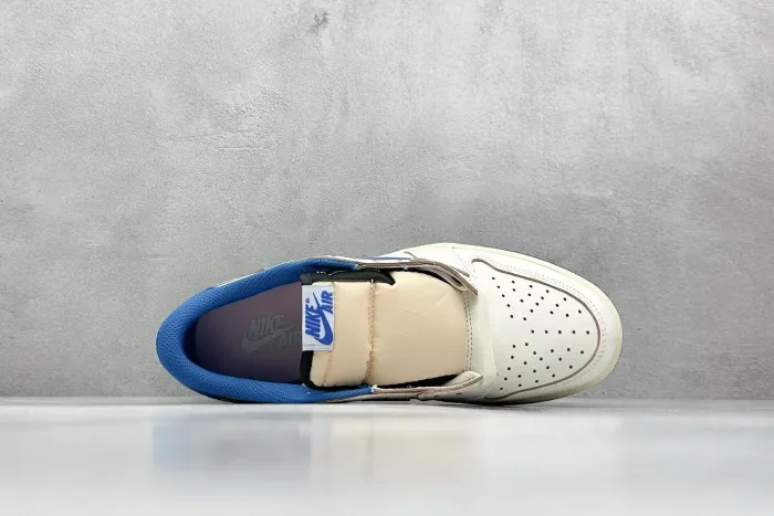 Travis Scott x Fragment x Air Jordan 1 Low Cream White Blue TS CQ3277-100