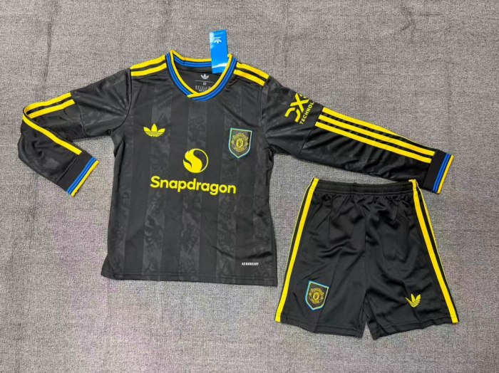 Manchester United Third Long Sleeve Kids Suit 25/26