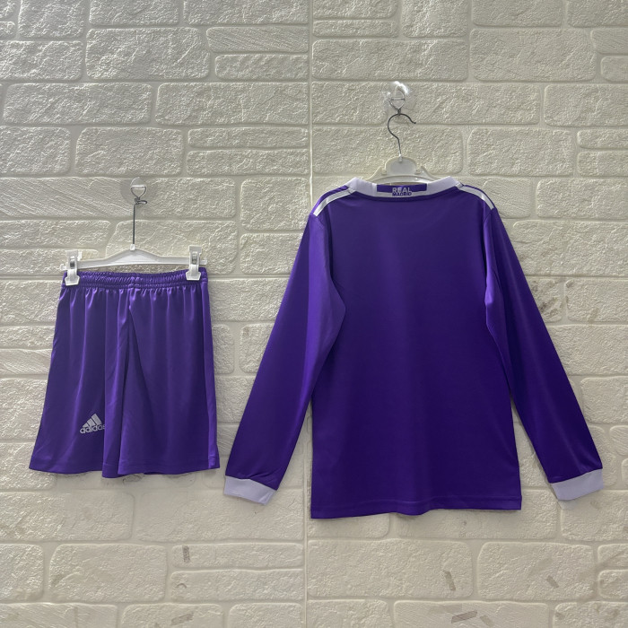 Real Madrid Away Retro Kids Long Sleeve Suit 16/17