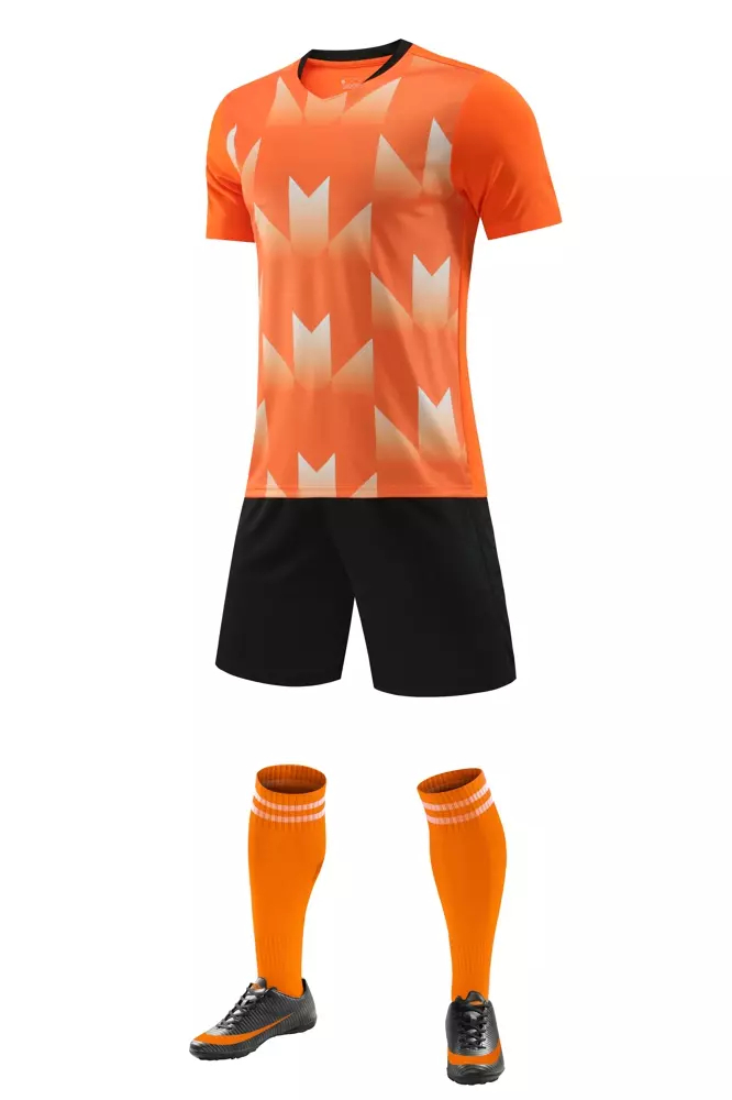 Football short-sleeved jersey set Orange - blank