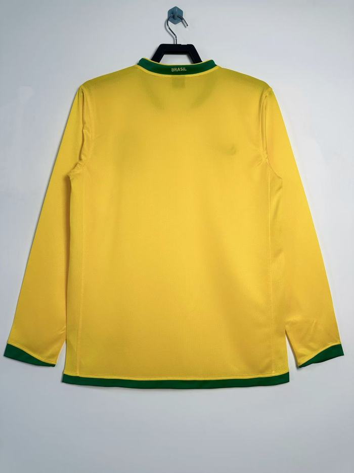 Brazil Home Retro Long Sleeve Jersey 2006