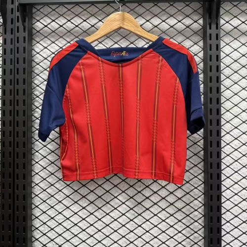 Spain 2026 World Cup Home Women Cropped Jersey
