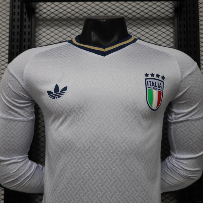 Italy 2026 World Cup Away Player Long Sleeve Men Jersey