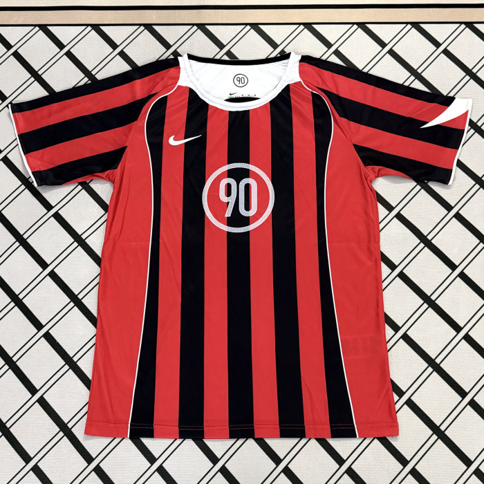 Total 90 Gym Red and Black Retro-style soccer jersey