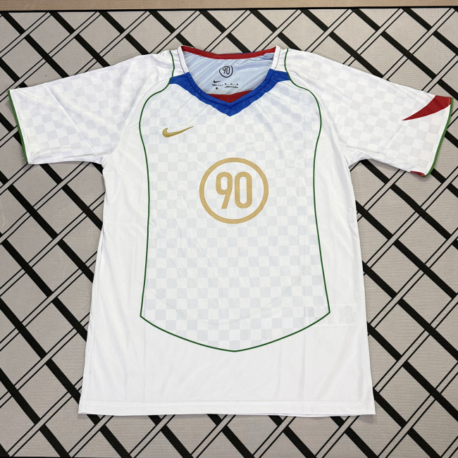 Total 90 White Retro-style soccer jersey