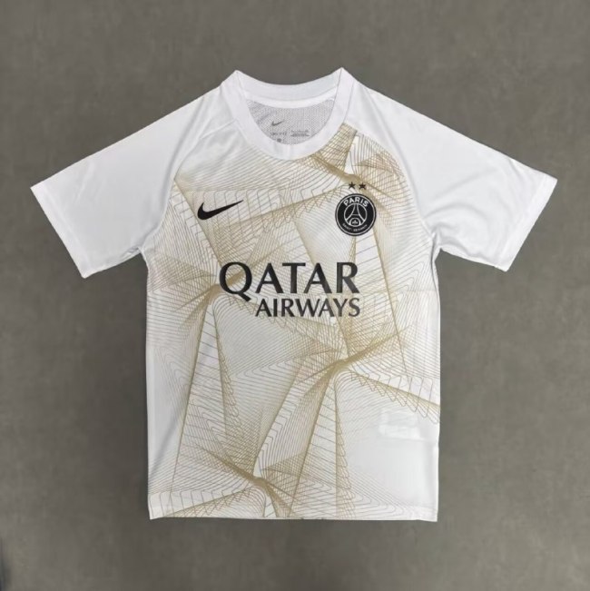 Paris Saint Germain Pre-Match Champions League White/Gold Men Jersey 26/27