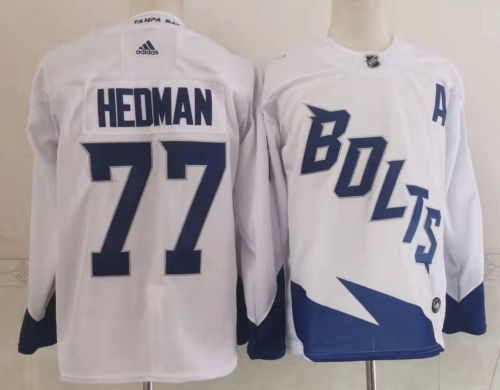 Tampa Bay Lightning 2022 Stadium Series Jersey White NO.77 HEDMAN