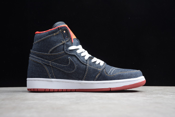 Levis x Air Jordan 1 High Denim Sail Game Red 556298-010
