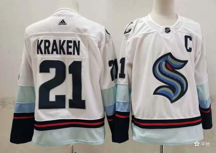 Seattle Kraken Away Player Jersey White NO.21 KRAKEN