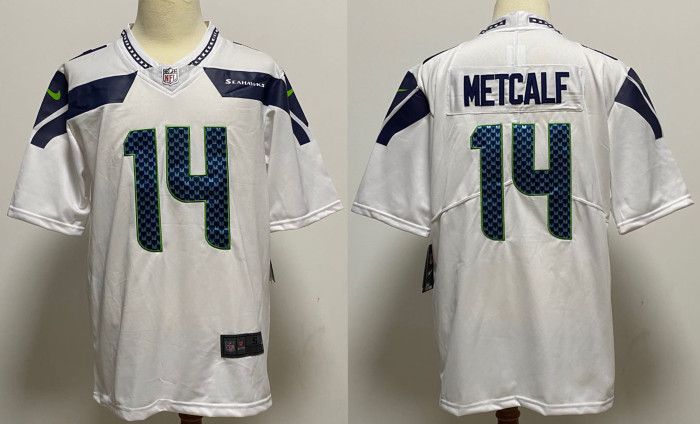 Seattle Seahawks Game Jersey White NO.14 METCALF
