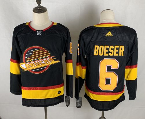 Vancouver Canucks Jersey Retro Black NO.6 BOESER