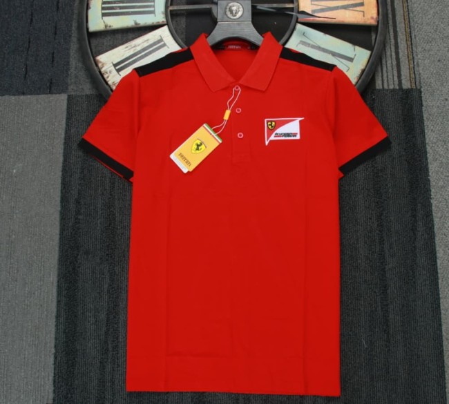 Ferrari Racing Polo Shirt Scuderia Ferrari Logo Red NO Number