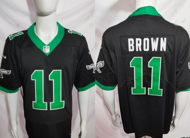 Philadelphia Eagles Jersey Retro Edition Black 2023 NO.11 BROWN