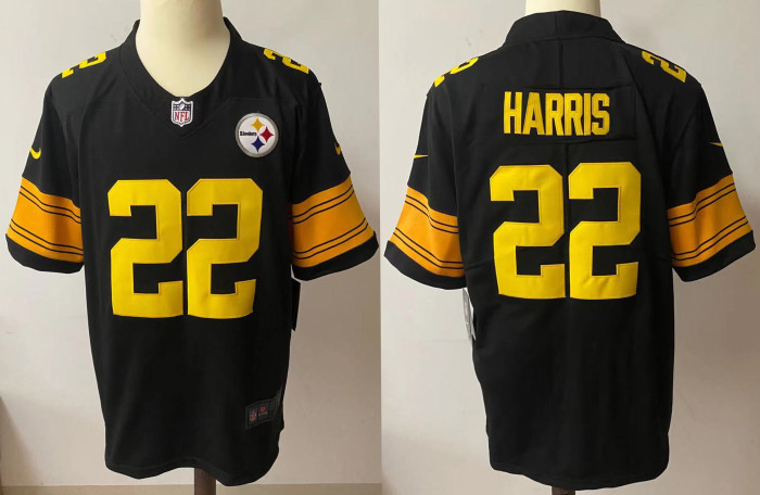 Pittsburgh Steelers Jersey Black and yellow letters NO.22 HARRISS