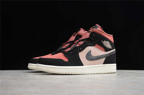 Air Jordan 1 Mid Suede Trainers BQ6472-202 Canyon Rust/Black