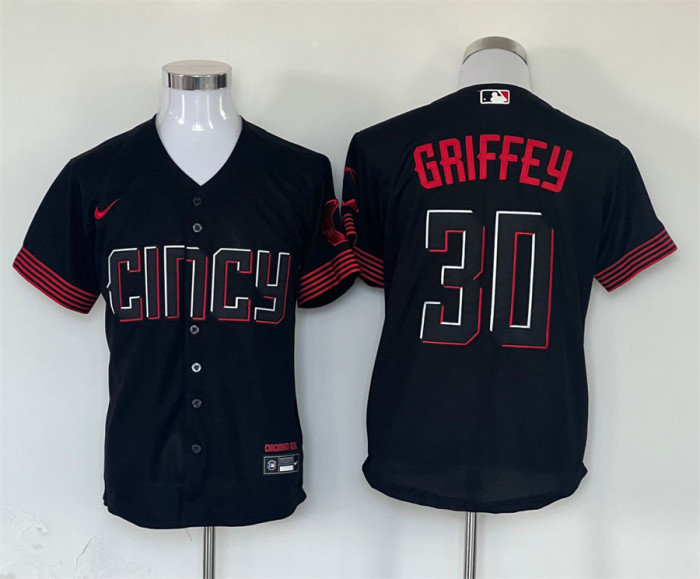 Cincinnati Reds Jersey Black City Version NO.30 GRIFFEY