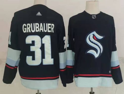 Seattle Kraken Away Player Jersey Navy NO.31 GRUBAUER
