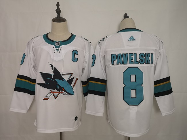 San Jose Sharks Alternate Player Jersey White NO.8 PAVELSKI